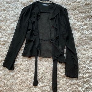 Sheer Black Tie Top